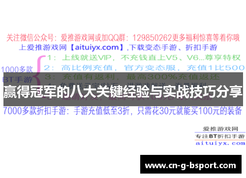 赢得冠军的八大关键经验与实战技巧分享